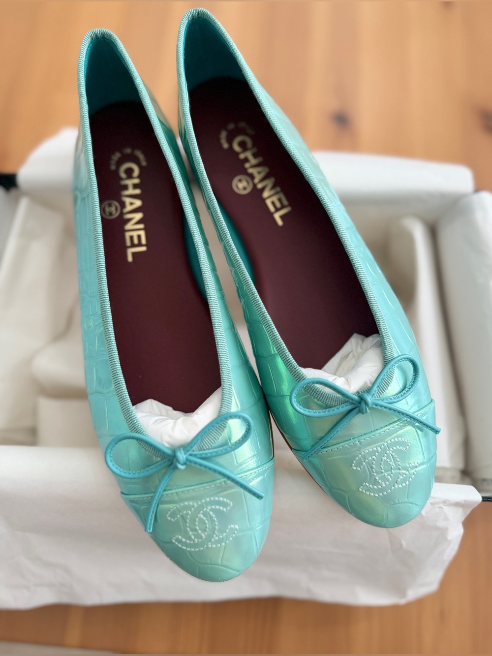 CHANEL Ballerina Flats Mermaid Croc